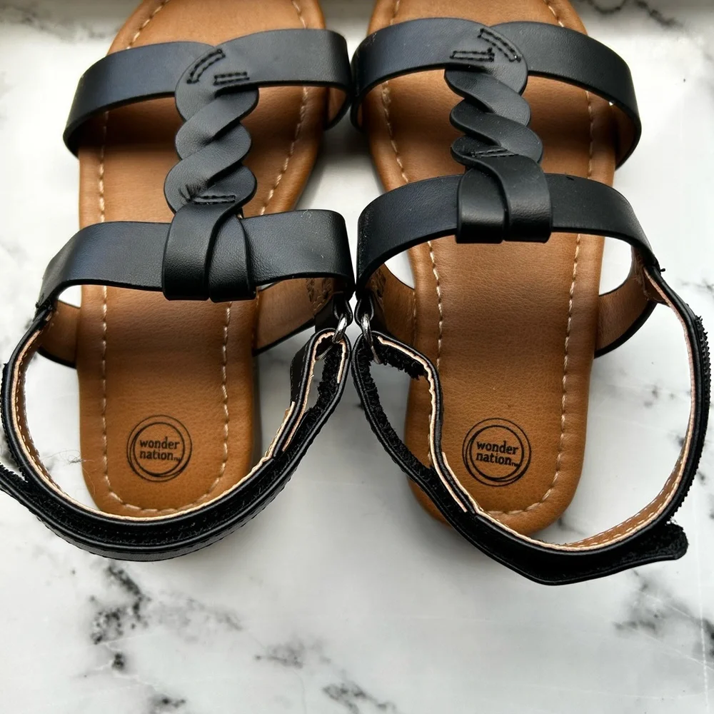 Black Braided Strap Sandals